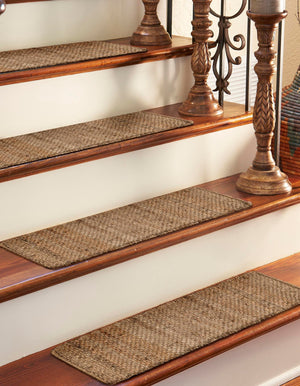 13 Pcs Natural 1' x 2' 6 Chunky Jute Stair Treads