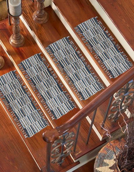 13 Pcs Dark Gray 1' x 2' 6 Chindi Jute Stair Treads