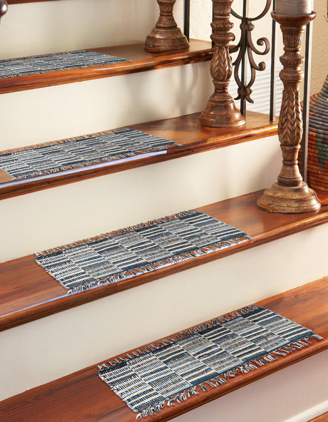 13 pcs Dark Gray 0' 9 x 2' 6 Chindi Jute Indoor Stair Treads Accent Area Rug Staircase Set Interior Design Home Decor Carpet Mat for Sale at Rug Engine