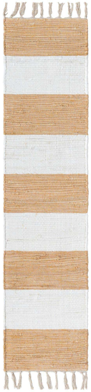 Beige 1' 2 x 5' 1 Chindi Rag Table Runner