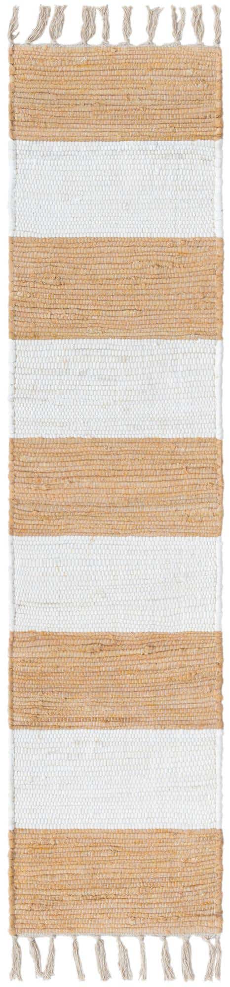 Beige 1' 2 x 5' 1 Chindi Rag Table Runner
