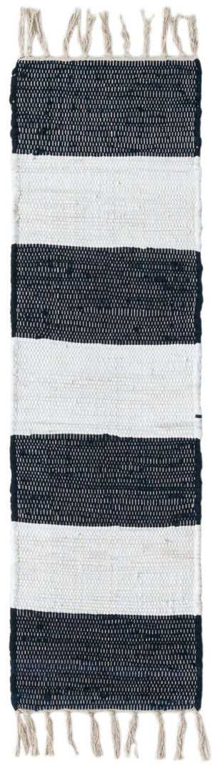 Navy Blue 1' 2 x 4' 1 Chindi Rag Table Runner