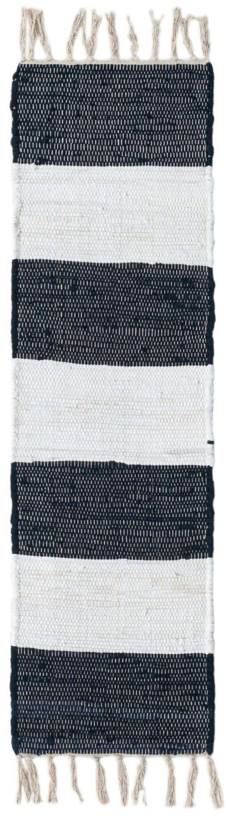 Navy Blue 1' 2 x 4' 1 Chindi Rag Table Runner