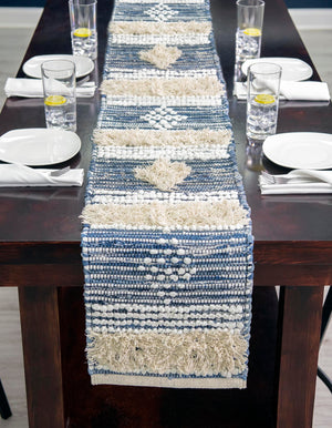 Ivory 1' 2 x 5' 1 Cotton Chindi Table Runner