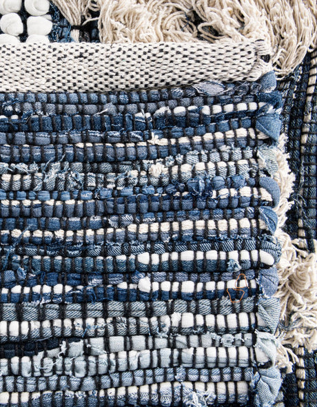 Ivory 1' 2 x 4' 1 Cotton Chindi Table Runner Area Rug Decorative Dining Room Kitchen All Natural Material Table Cover Geometric Boho Carpet Mat for Interior Design Home Decor for Sale at Rug Engine