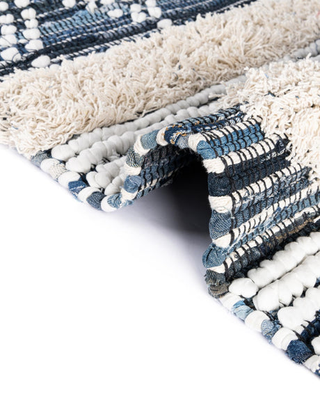 Ivory 1' 2 x 5' 1 Cotton Chindi Table Runner Area Rug Decorative Dining Room Kitchen All Natural Material Table Cover Geometric Boho Carpet Mat for Interior Design Home Decor for Sale at Rug Engine