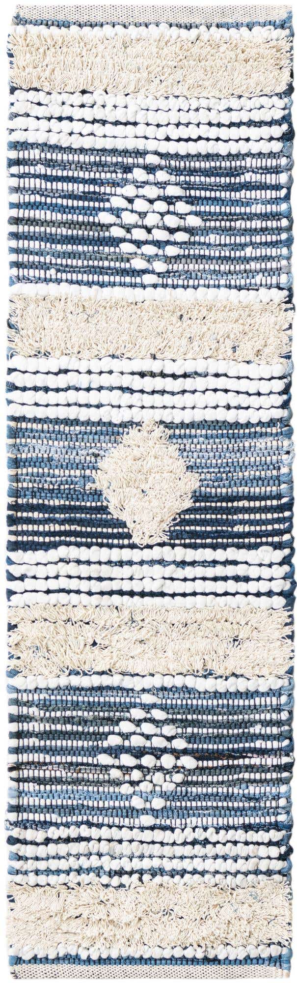 Ivory 1' 2 x 4' 1 Cotton Chindi Table Runner Area Rug Decorative Dining Room Kitchen All Natural Material Table Cover Geometric Boho Carpet Mat for Interior Design Home Decor for Sale at Rug Engine