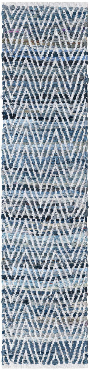 Denim 1' 2 x 5' 1 Chindi Chevron Table Runner Area Rug Decorative Dining Room Kitchen All Natural Material Table Cover 100% Denim Cotton All Natural Modern Geometric Carpet Dining Living Rooms Bathroom Dorm Decor for Sale at Rug Engine