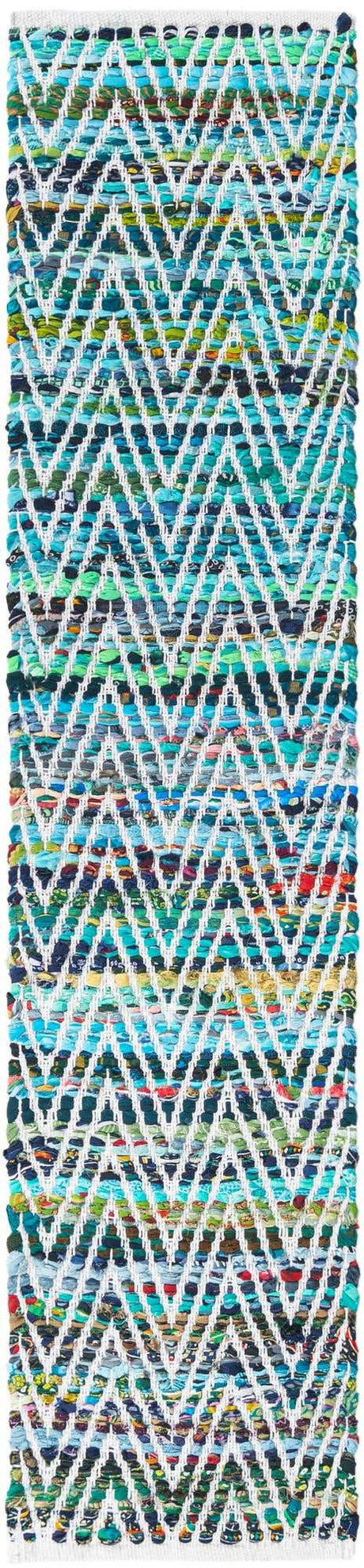 Green 1' 2 x 5' 1 Chindi Chevron Table Runner