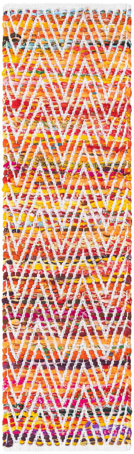 Multicolor 1' 2 x 4' 1 Chindi Chevron Table Runner