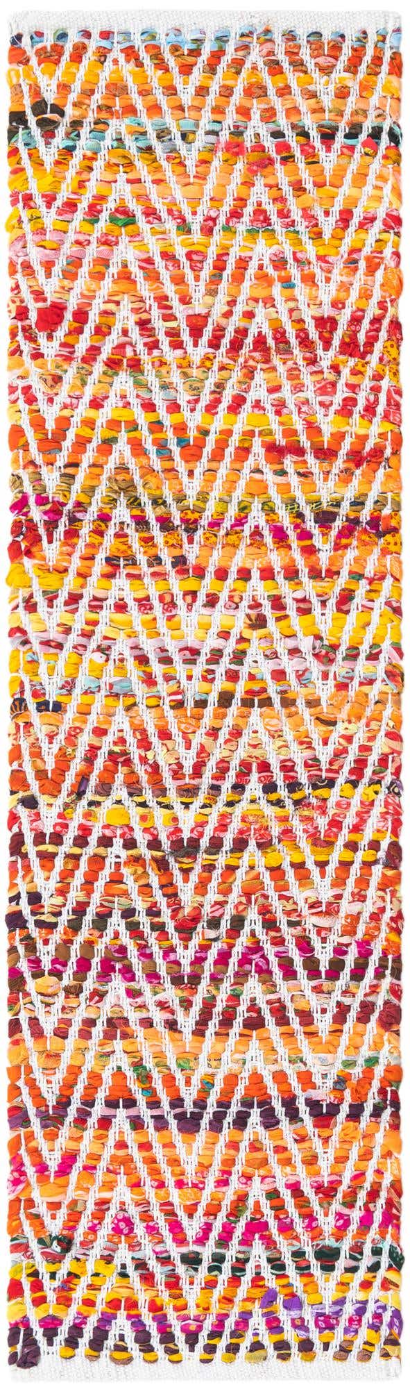 Multicolor 1' 2 x 4' 1 Chindi Chevron Table Runner