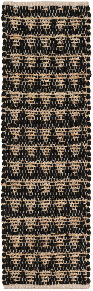 Black 1' 2 x 4' 1 Chindi Jute Table Runner