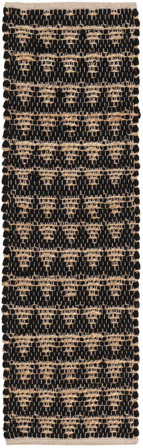 Black 1' 2 x 4' 1 Chindi Jute Table Runner
