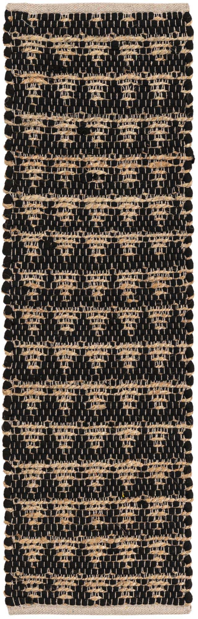 Black 1' 2 x 4' 1 Chindi Jute Table Runner