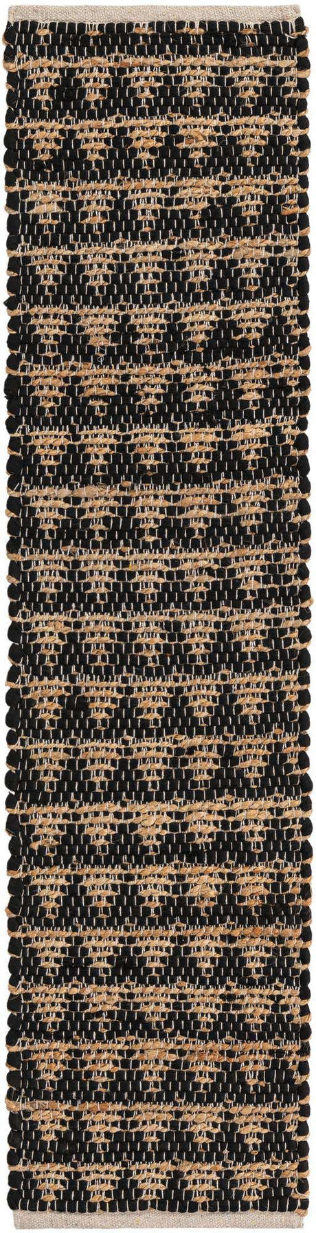 Black 1' 2 x 5' 1 Chindi Jute Table Runner
