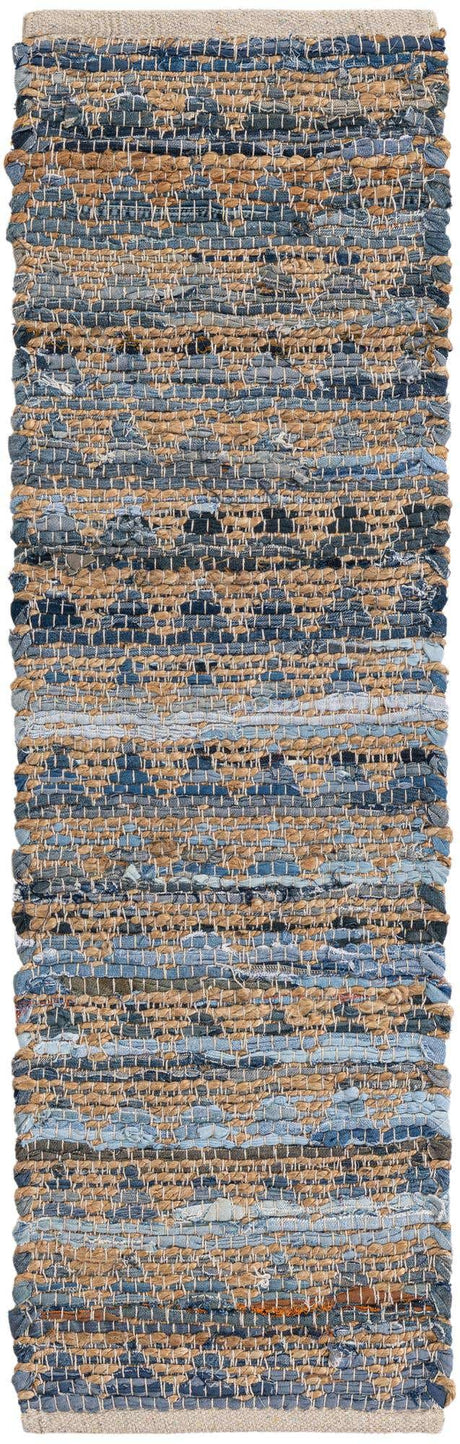 Navy Blue 1' 2 x 4' 1 Chindi Jute Table Runner