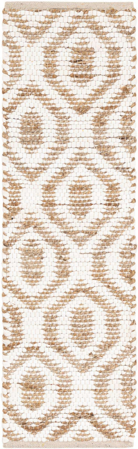 White 1' 2 x 4' 1 Chindi Jute Table Runner