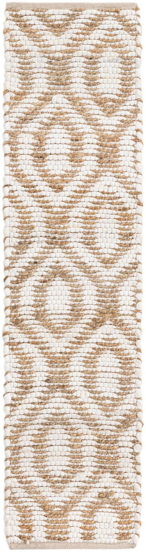 White 1' 2 x 5' 1 Chindi Jute Table Runner