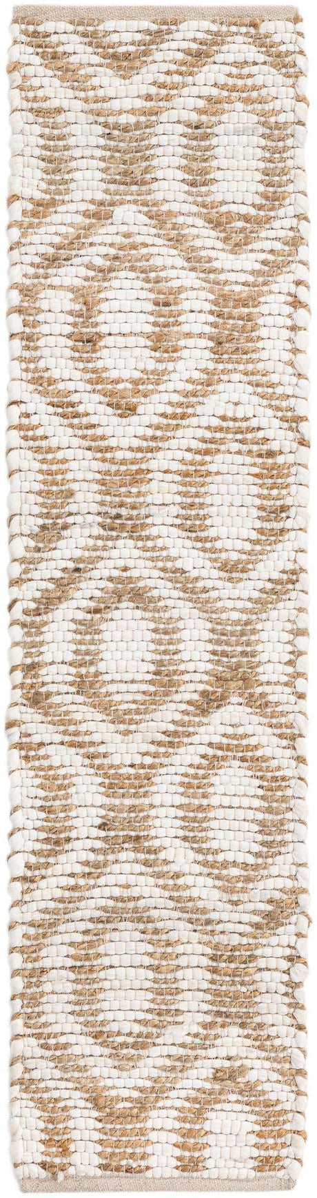 White 1' 2 x 5' 1 Chindi Jute Table Runner