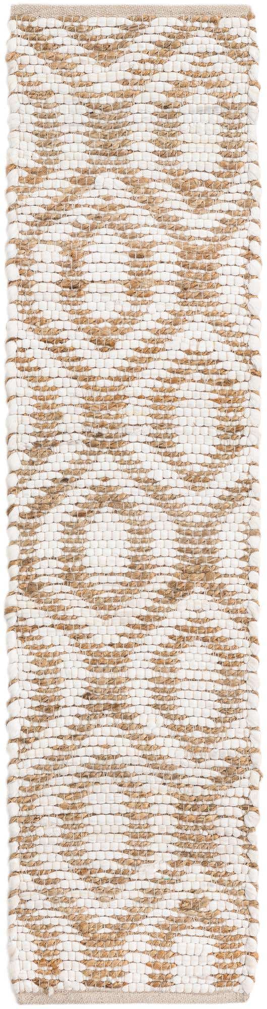 White 1' 2 x 5' 1 Chindi Jute Table Runner