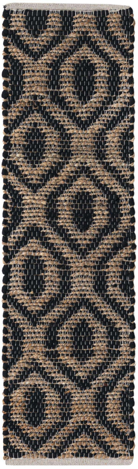 Black 1' 2 x 4' 1 Chindi Jute Table Runner
