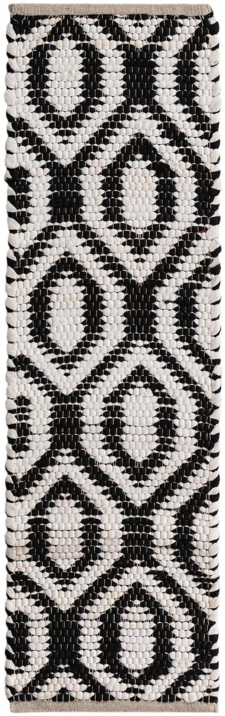 Black and White 1' 2 x 4' 1 Chindi Jute Table Runner