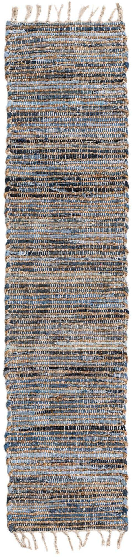 Blue 1' 2 x 5' 1 Chindi Jute Table Runner