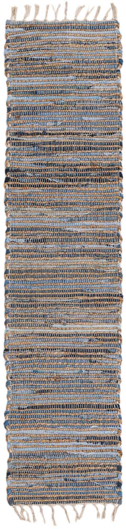 Blue 1' 2 x 5' 1 Chindi Jute Table Runner