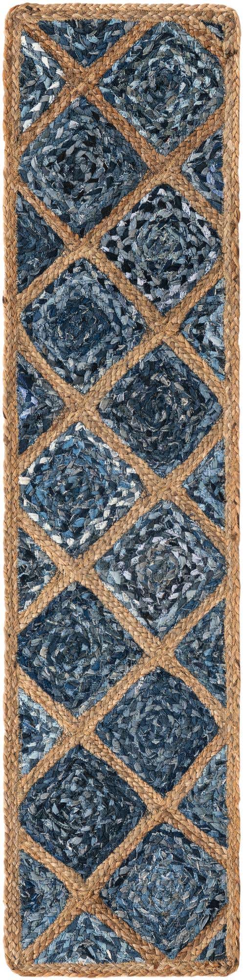 Blue 1' 2 x 5' 1 Braided Jute Table Runner