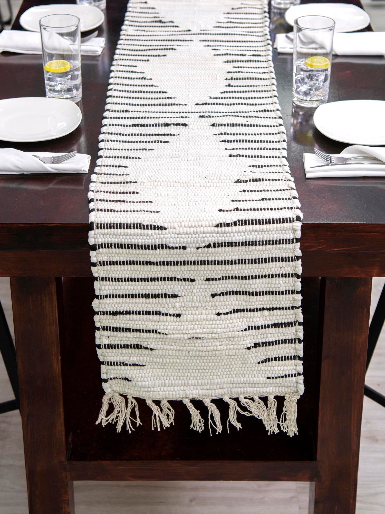 White 1' 2 x 5' 1 Chindi Cotton Table Runner Area Rug Decorative Dining Room Kitchen All Natural Material Table Cover Interior Design Home Decor Carpet Mat for Sale at Rug Engine
