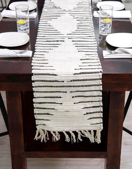 White 1' 2 x 6' 1 Chindi Cotton Table Runner Area Rug Decorative Dining Room Kitchen All Natural Material Table Cover Interior Design Home Decor Carpet Mat for Sale at Rug Engine