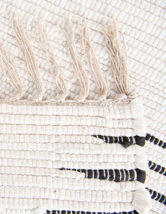 White 1' 2 x 6' 1 Chindi Cotton Table Runner