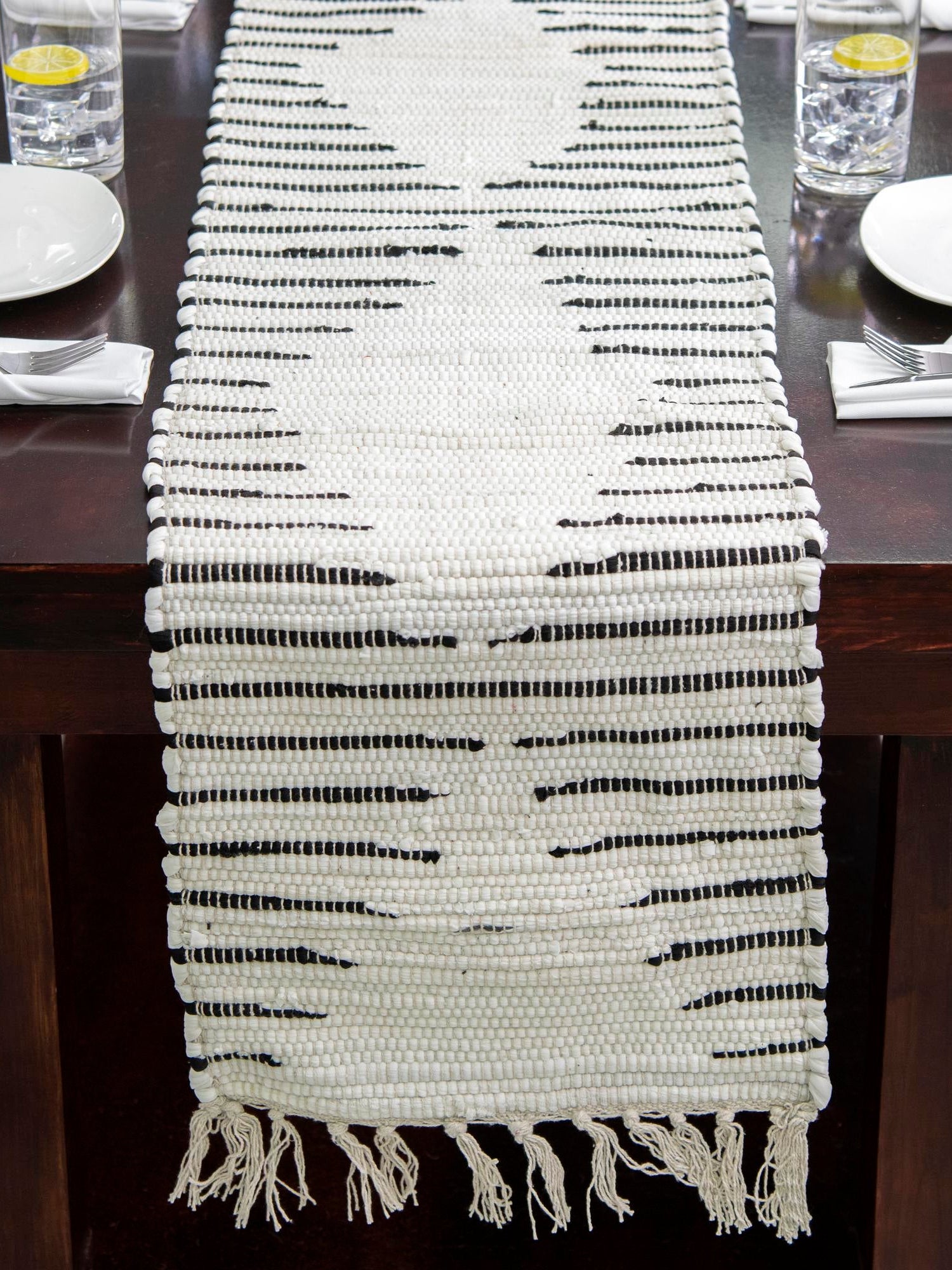 White 1' 2 x 6' 1 Chindi Cotton Table Runner Area Rug Decorative Dining Room Kitchen All Natural Material Table Cover Interior Design Home Decor Carpet Mat for Sale at Rug Engine
