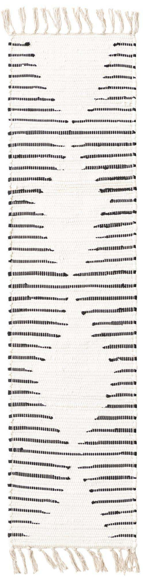White 1' 2 x 5' 1 Chindi Cotton Table Runner