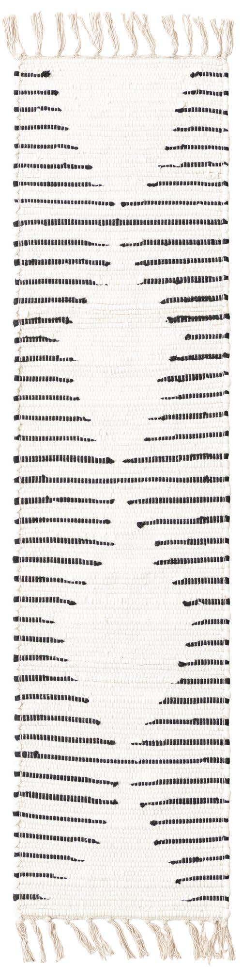 White 1' 2 x 5' 1 Chindi Cotton Table Runner