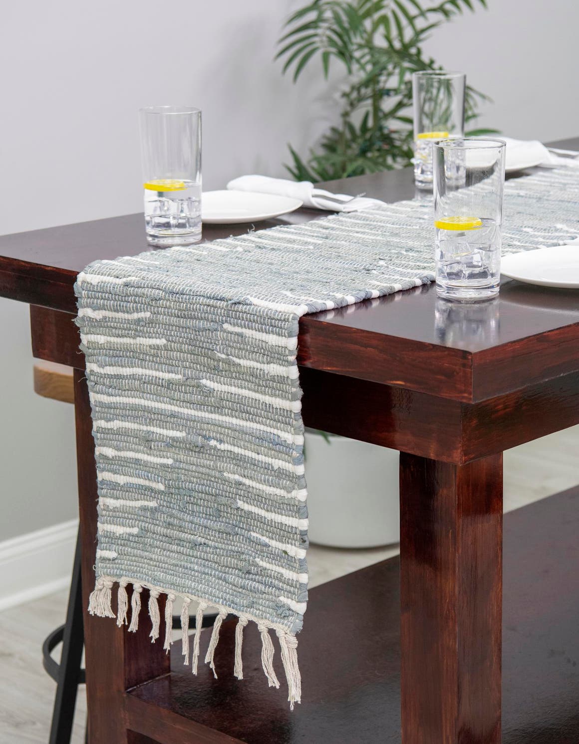Light Gray 1' 2 x 4' 1 Chindi Cotton Table Runner Area Rug Decorative Dining Room Kitchen All Natural Material Table Cover Interior Design Home Decor Carpet Mat for Sale at Rug Engine