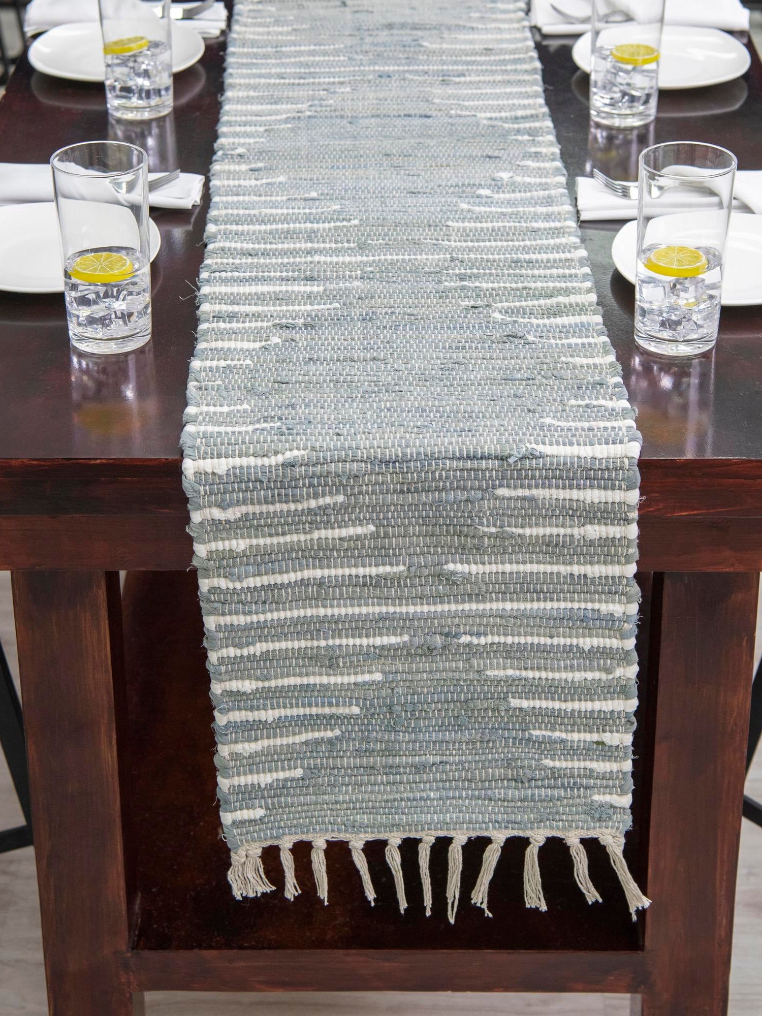 Light Gray 1' 2 x 10' Chindi Cotton Table Runner Area Rug Decorative Dining Room Kitchen All Natural Material Table Cover Interior Design Home Decor Carpet Mat for Sale at Rug Engine