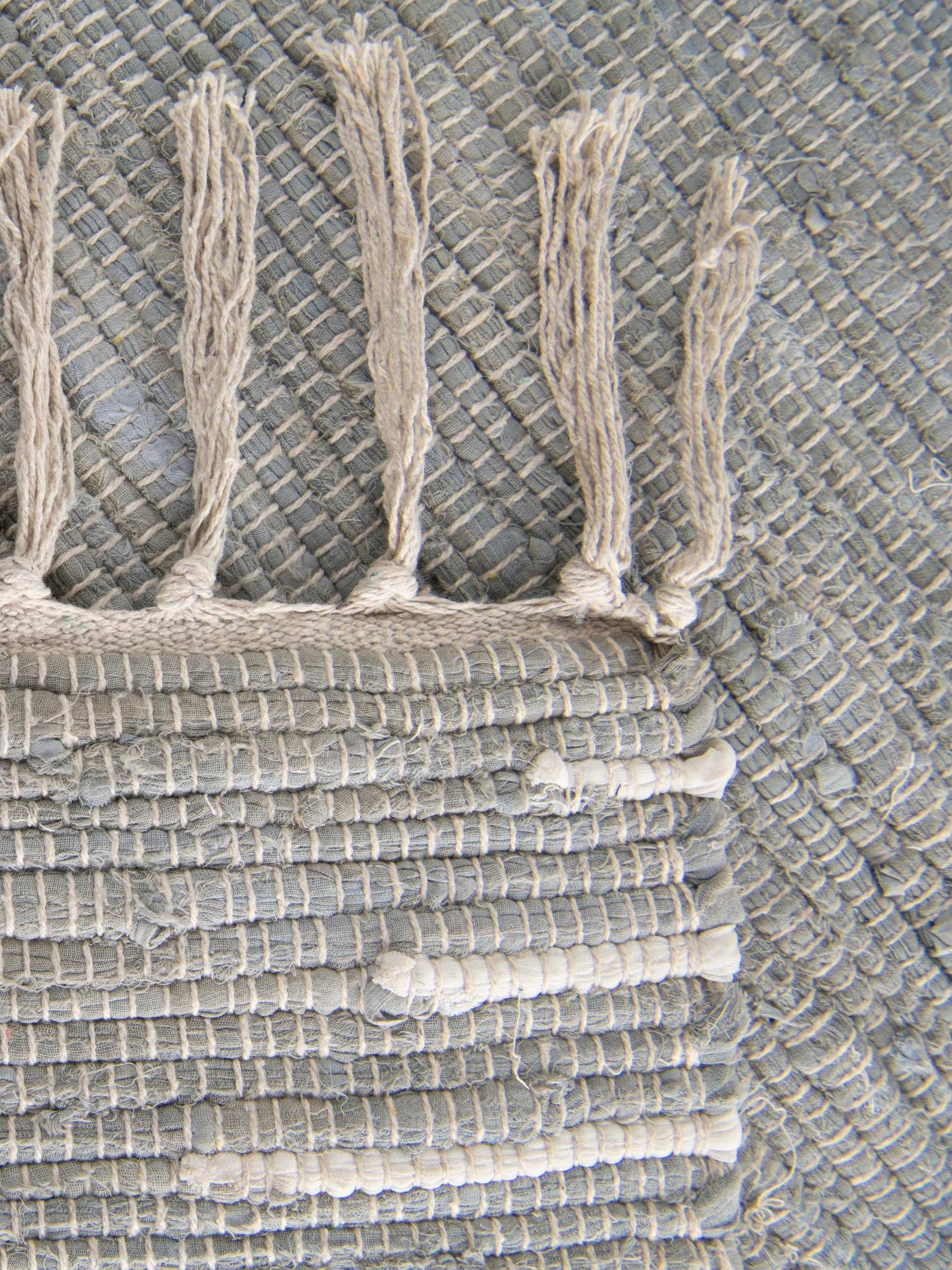Light Gray 1' 2 x 5' 1 Chindi Cotton Table Runner Area Rug Decorative Dining Room Kitchen All Natural Material Table Cover Interior Design Home Decor Carpet Mat for Sale at Rug Engine