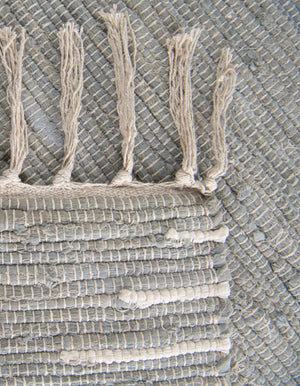 Light Gray 1' 2 x 5' 1 Chindi Cotton Table Runner