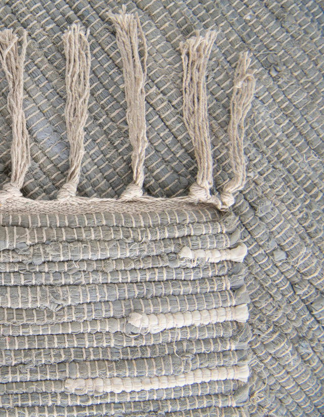Light Gray 1' 2 x 5' 1 Chindi Cotton Table Runner