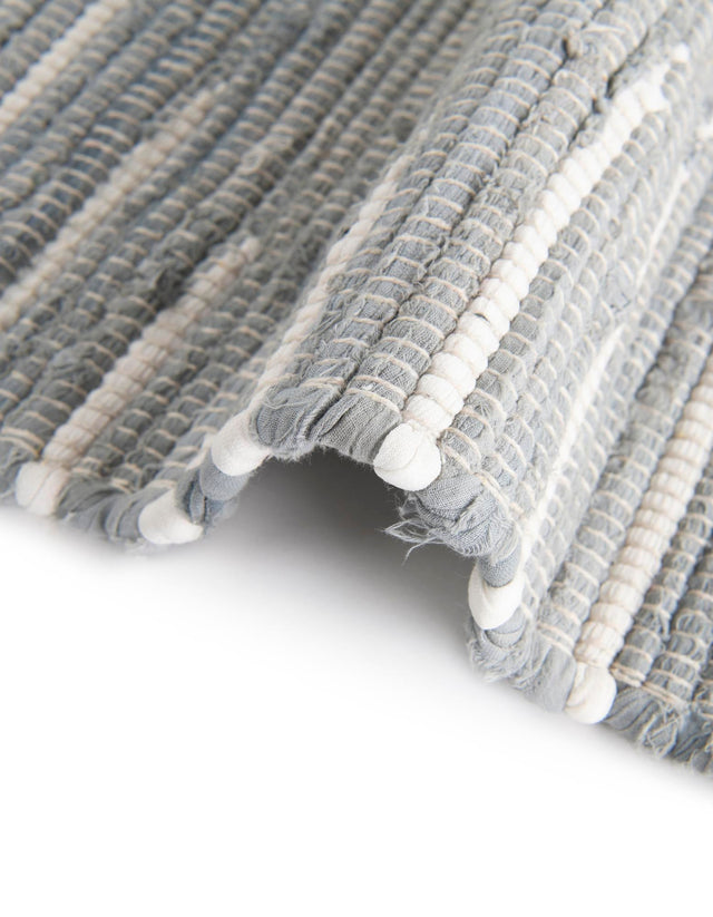 Light Gray 1' 2 x 8' Chindi Cotton Table Runner
