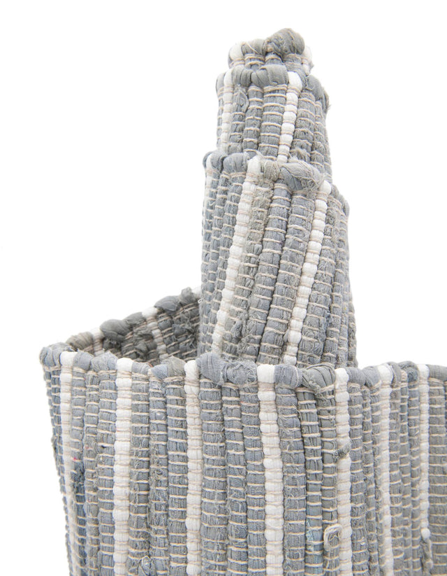 Light Gray 1' 2 x 8' Chindi Cotton Table Runner