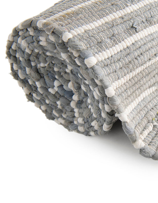 Light Gray 1' 2 x 8' Chindi Cotton Table Runner