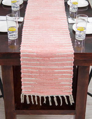 Rose 1' 2 x 4' 1 Chindi Cotton Table Runner