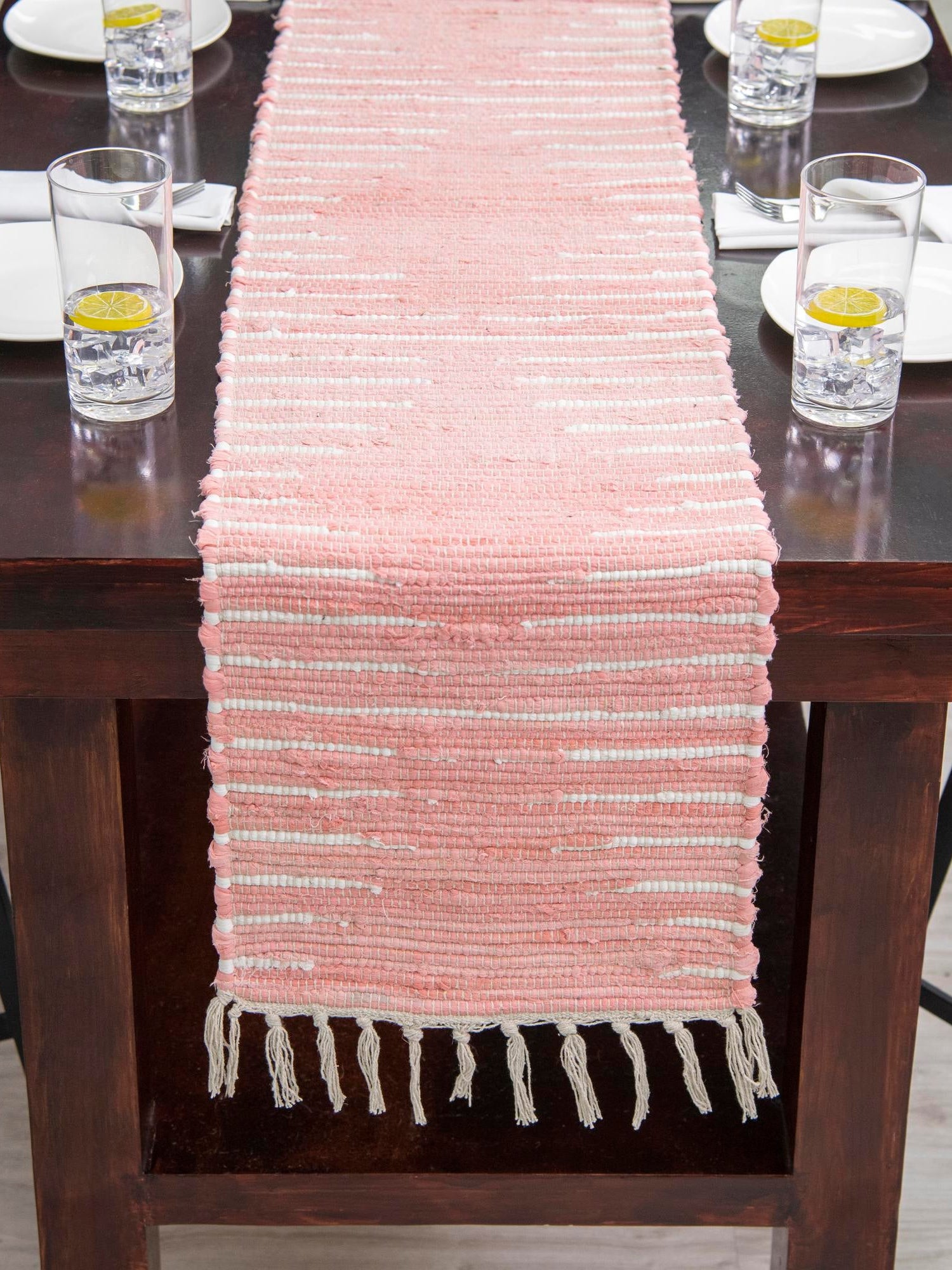 Rose 1' 2 x 8' Chindi Cotton Table Runner Area Rug Decorative Dining Room Kitchen All Natural Material Table Cover Interior Design Home Decor Carpet Mat for Sale at Rug Engine