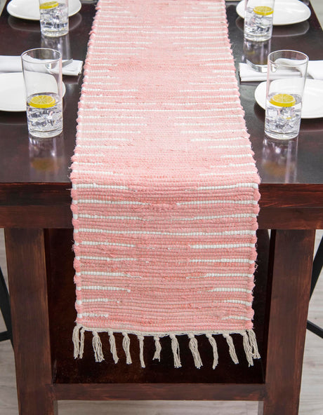 Rose 1' 2 x 5' 1 Chindi Cotton Table Runner Area Rug Decorative Dining Room Kitchen All Natural Material Table Cover Interior Design Home Decor Carpet Mat for Sale at Rug Engine