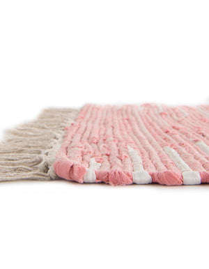 Rose 1' 2 x 4' 1 Chindi Cotton Table Runner