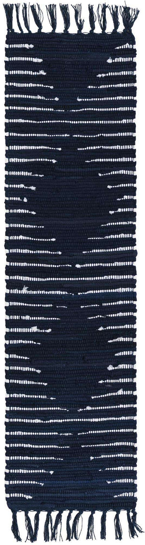 Navy Blue 1' 2 x 4' 1 Chindi Cotton Table Runner