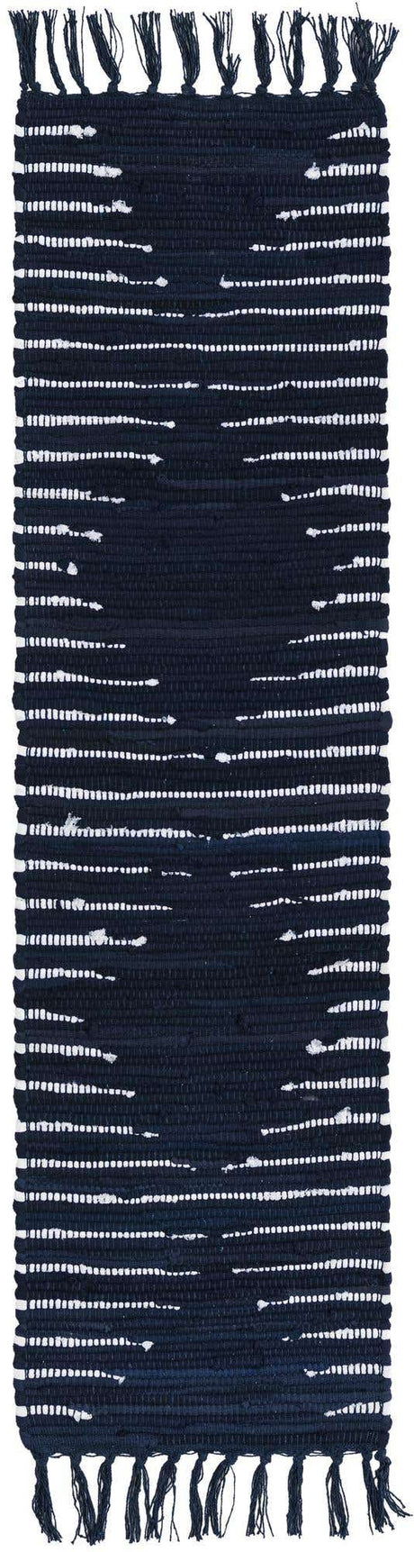Navy Blue 1' 2 x 4' 1 Chindi Cotton Table Runner