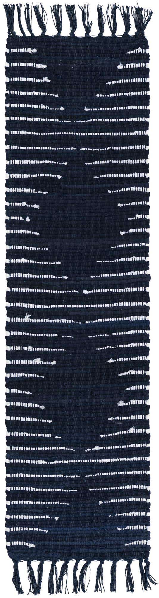 Navy Blue 1' 2 x 4' 1 Chindi Cotton Table Runner